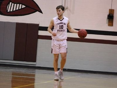 Brandon Kolek is playing in the court as he has a ball on his hand.